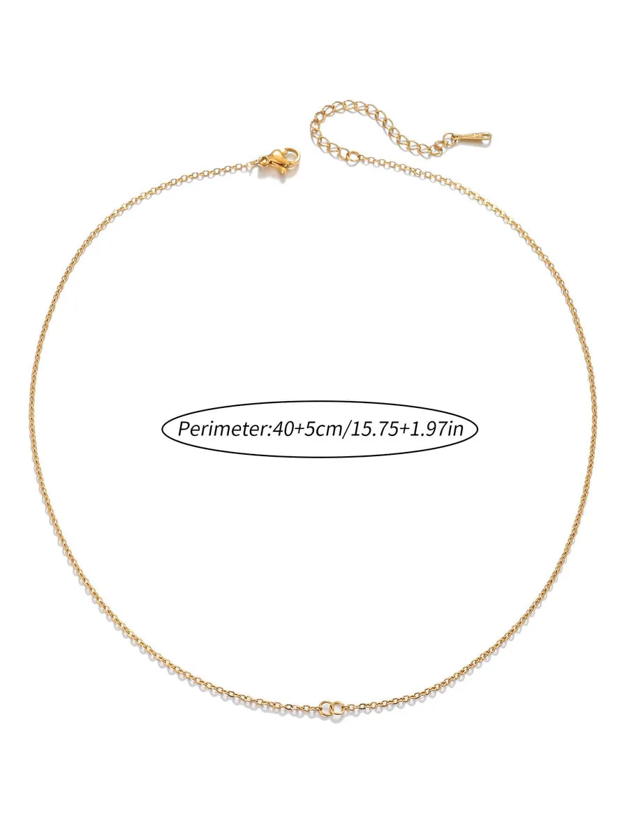 Simple Style Solid Color Stainless Steel Copper 18k Gold Plated Silver Plated Necklace In Bulk