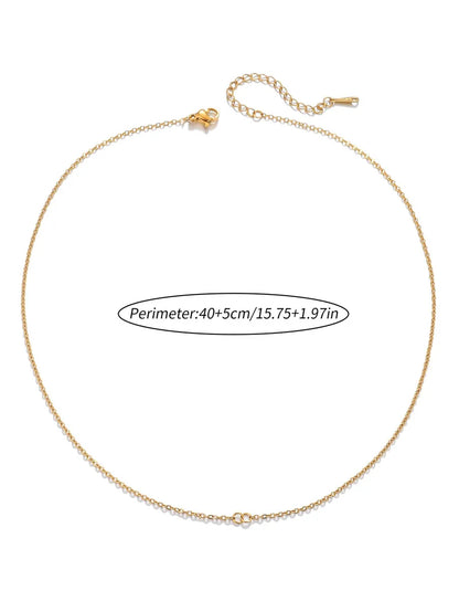 Simple Style Solid Color Stainless Steel Copper 18k Gold Plated Silver Plated Necklace In Bulk