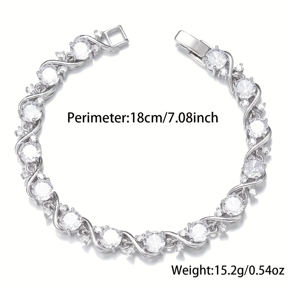 Simple Style Solid Color Stainless Steel Copper Plating Inlay Zircon Silver Plated Bracelets