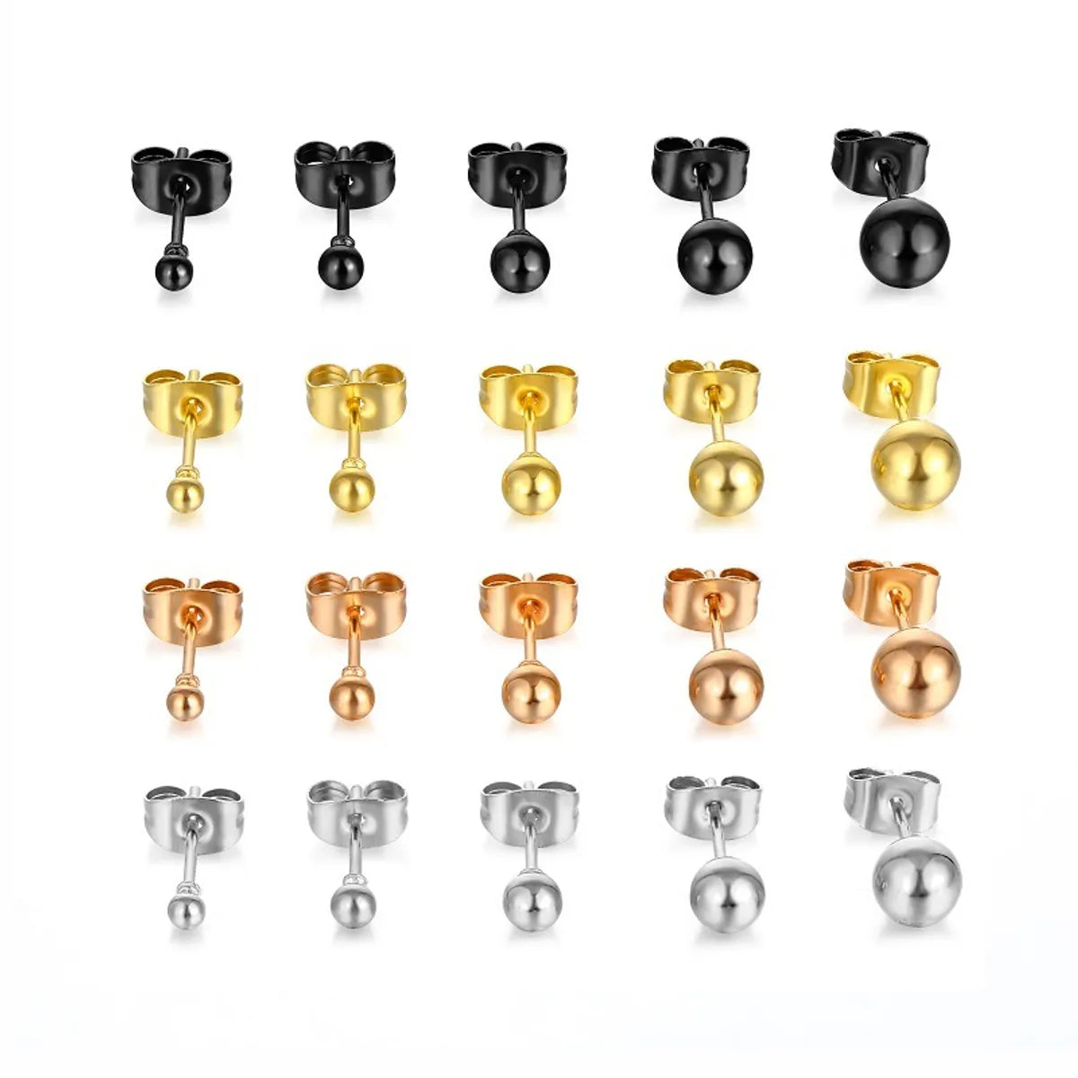 1 Piece Simple Style Solid Color Stainless Steel Ear Studs