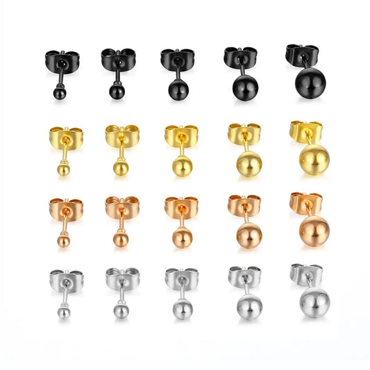 1 Piece Simple Style Solid Color Stainless Steel Ear Studs