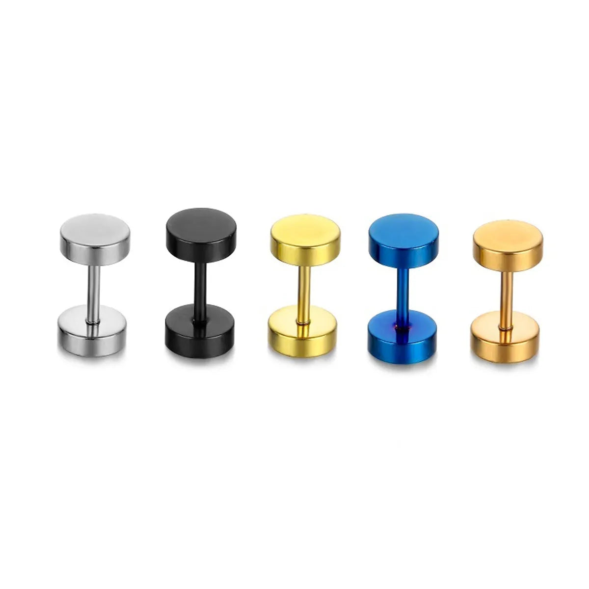 Simple Style Solid Color Stainless Steel Ear Studs 1 Piece