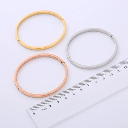 Simple Style Solid Color Stainless Steel Gold Plated Gold Plated Bangle