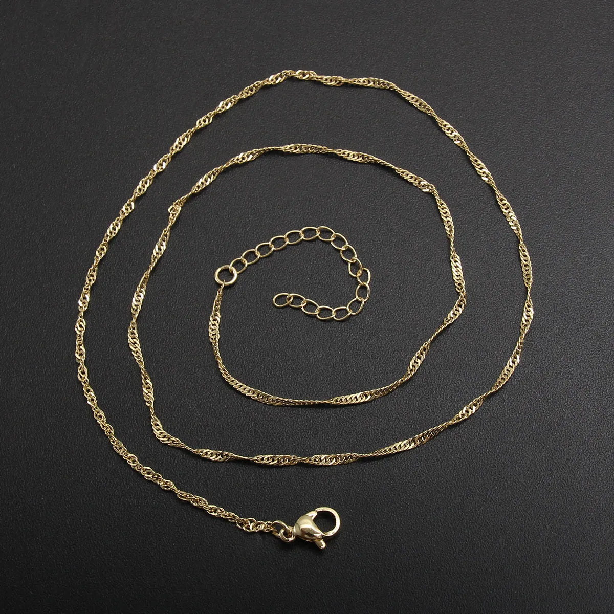 Simple Style Solid Color Stainless Steel Gold Plated Necklace