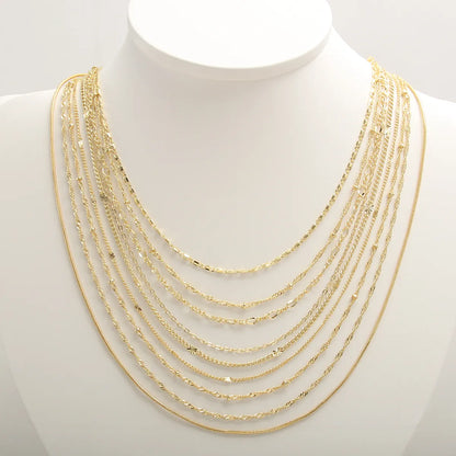 Simple Style Solid Color Stainless Steel Gold Plated Necklace