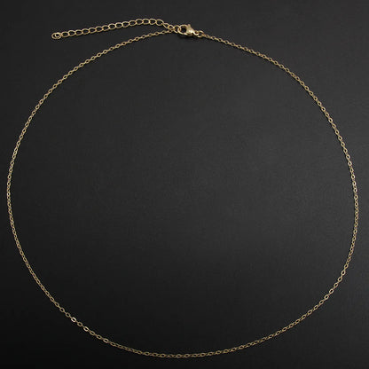 Simple Style Solid Color Stainless Steel Gold Plated Necklace