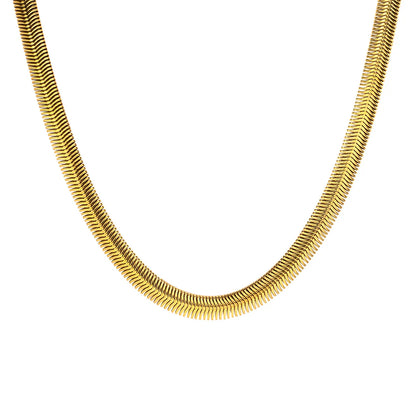 Simple Style Solid Color Stainless Steel Gold Plated Necklace