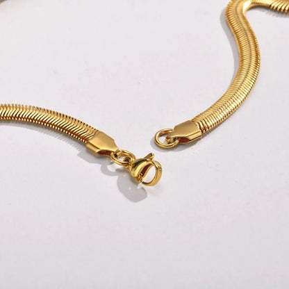 Simple Style Solid Color Stainless Steel Gold Plated Necklace