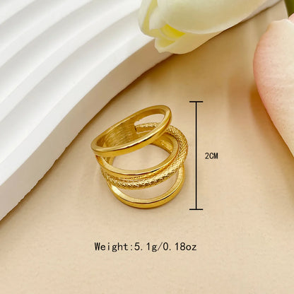 Simple Style Solid Color Stainless Steel Gold Plated Rings In Bulk