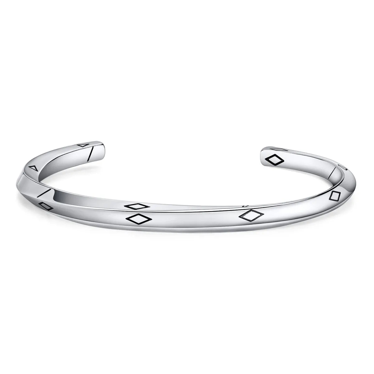 Simple Style Solid Color Stainless Steel Handmade Bangle