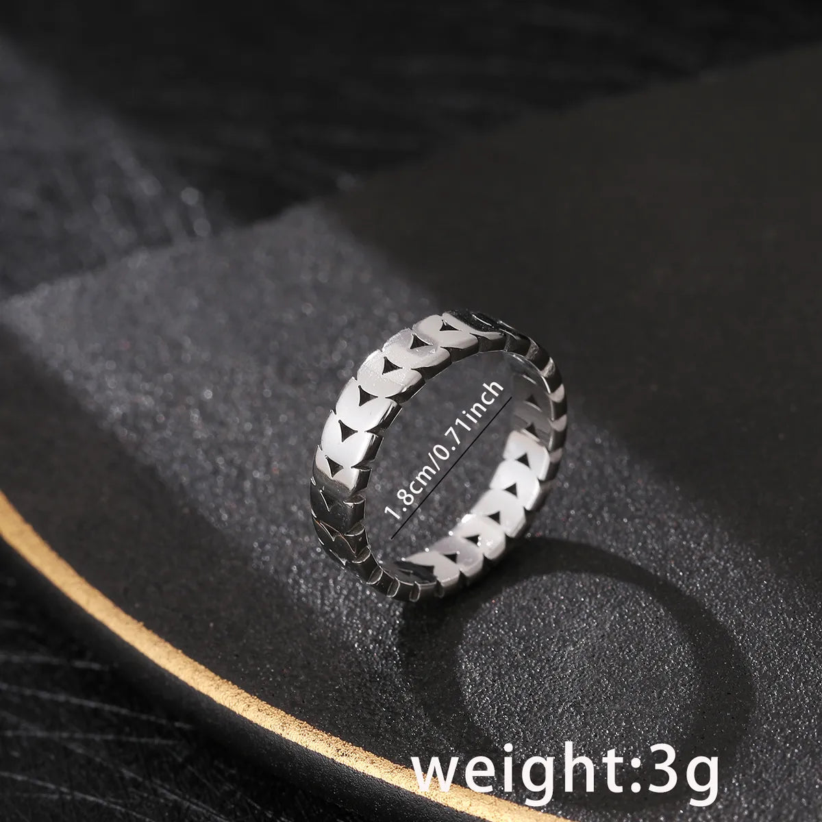 Simple Style Solid Color Stainless Steel Hollow Out Men'S Rings