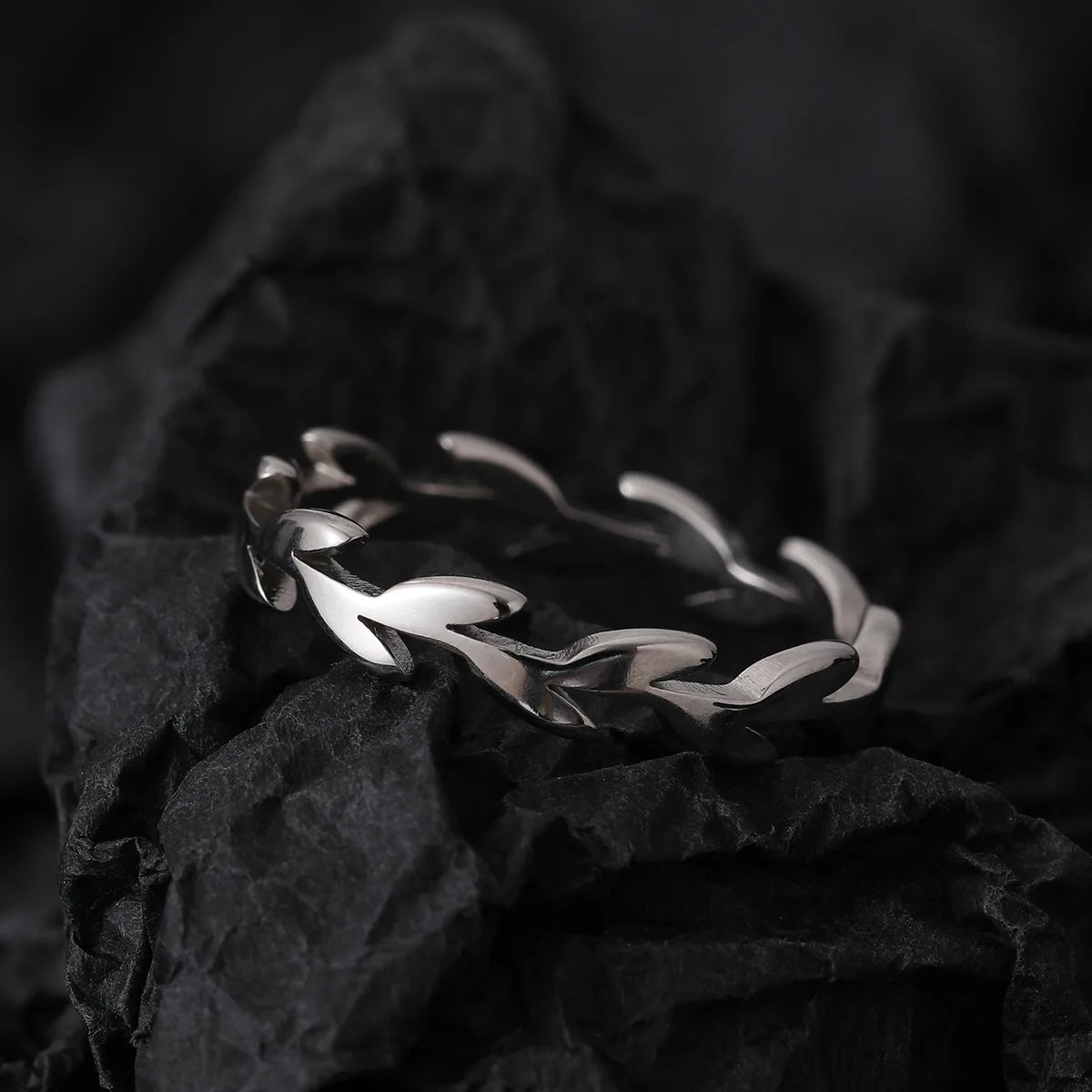 Simple Style Solid Color Stainless Steel Hollow Out Men'S Rings