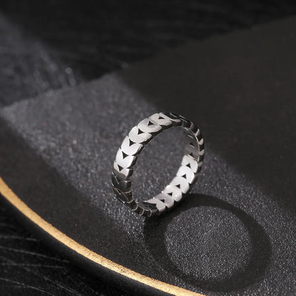 Simple Style Solid Color Stainless Steel Hollow Out Men'S Rings