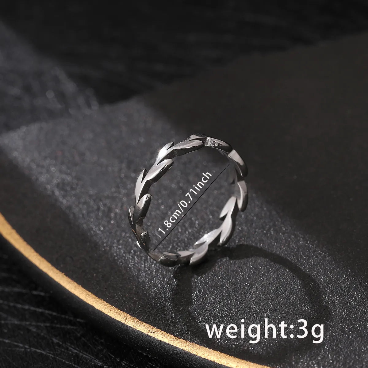 Simple Style Solid Color Stainless Steel Hollow Out Men'S Rings