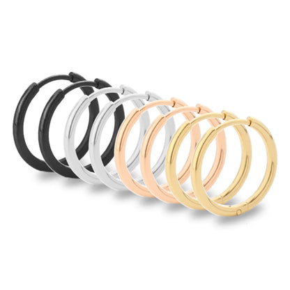 Simple Style Solid Color Stainless Steel Hoop Earrings 1 Pair