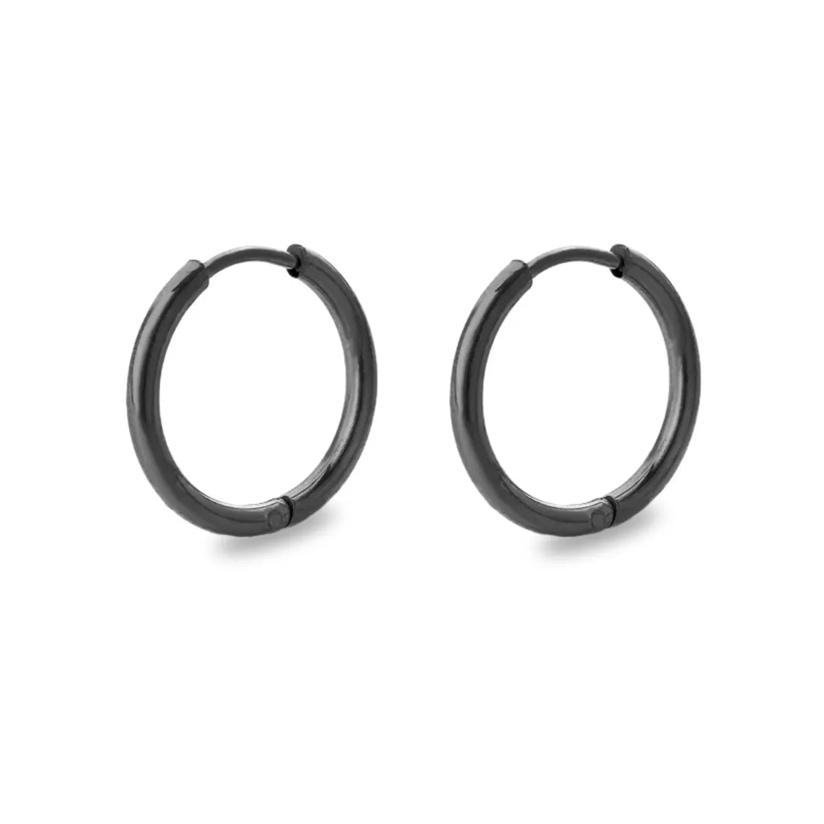 Simple Style Solid Color Stainless Steel Hoop Earrings 1 Pair