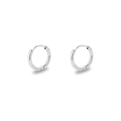 Simple Style Solid Color Stainless Steel Hoop Earrings 1 Pair