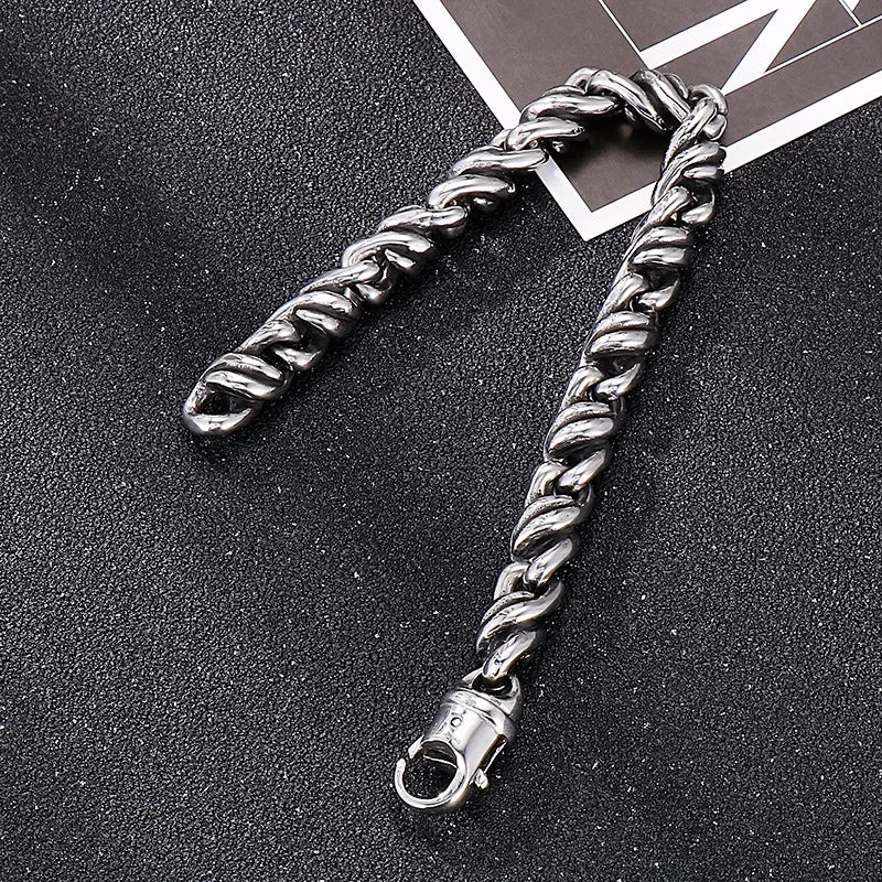 Simple Style Solid Color Stainless Steel Men'S Bracelets