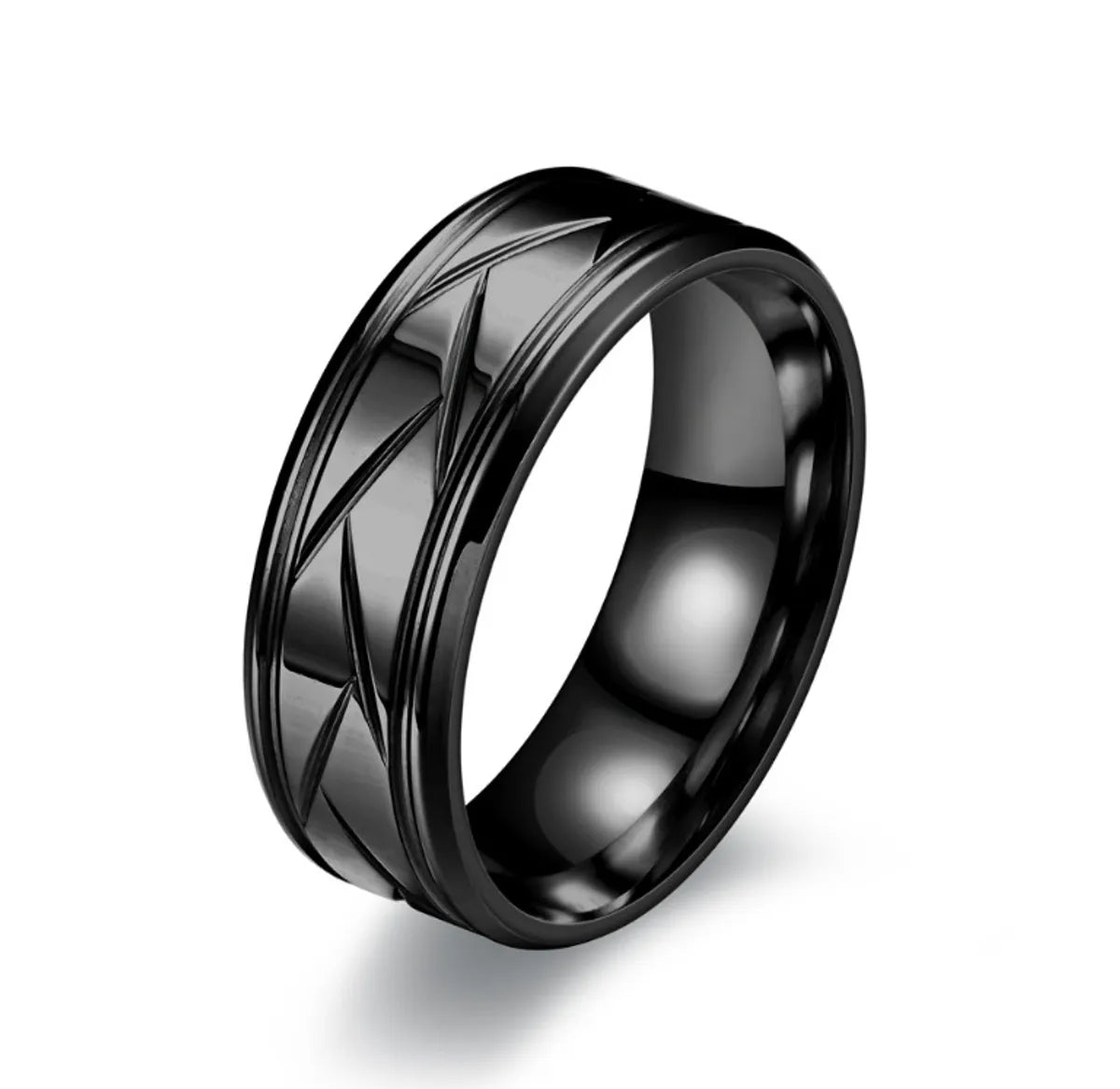 Simple Style Solid Color Stainless Steel Men'S Rings