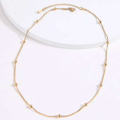 Simple Style Solid Color Stainless Steel Necklace In Bulk