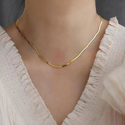 Simple Style Solid Color Stainless Steel Necklace In Bulk