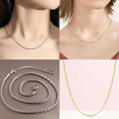 Simple Style Solid Color Stainless Steel Necklace