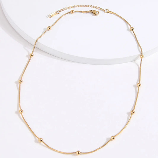 Simple Style Solid Color Stainless Steel Necklace