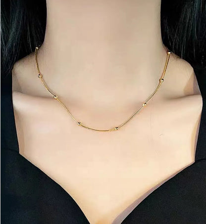 Simple Style Solid Color Stainless Steel Necklace