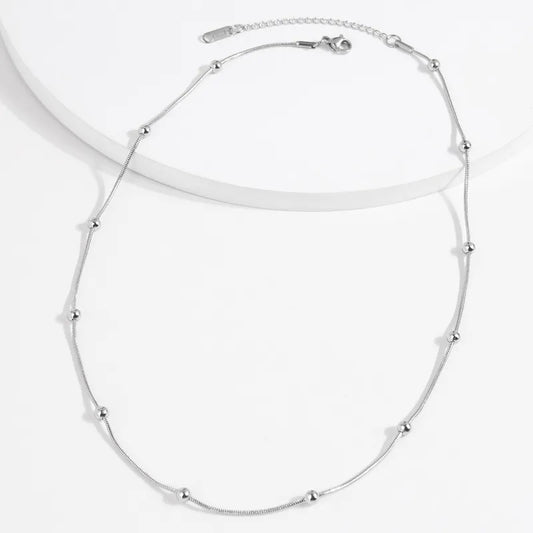 Simple Style Solid Color Stainless Steel Necklace