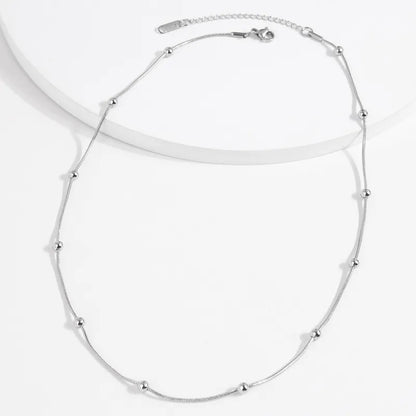 Simple Style Solid Color Stainless Steel Necklace