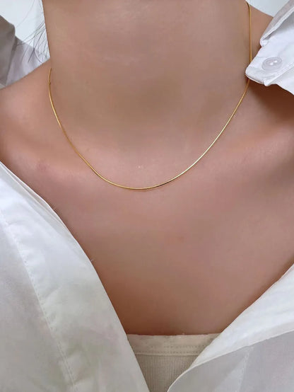 Simple Style Solid Color Stainless Steel Necklace