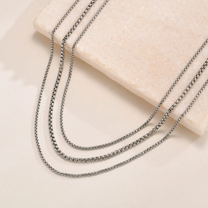 Simple Style Solid Color Stainless Steel Necklace