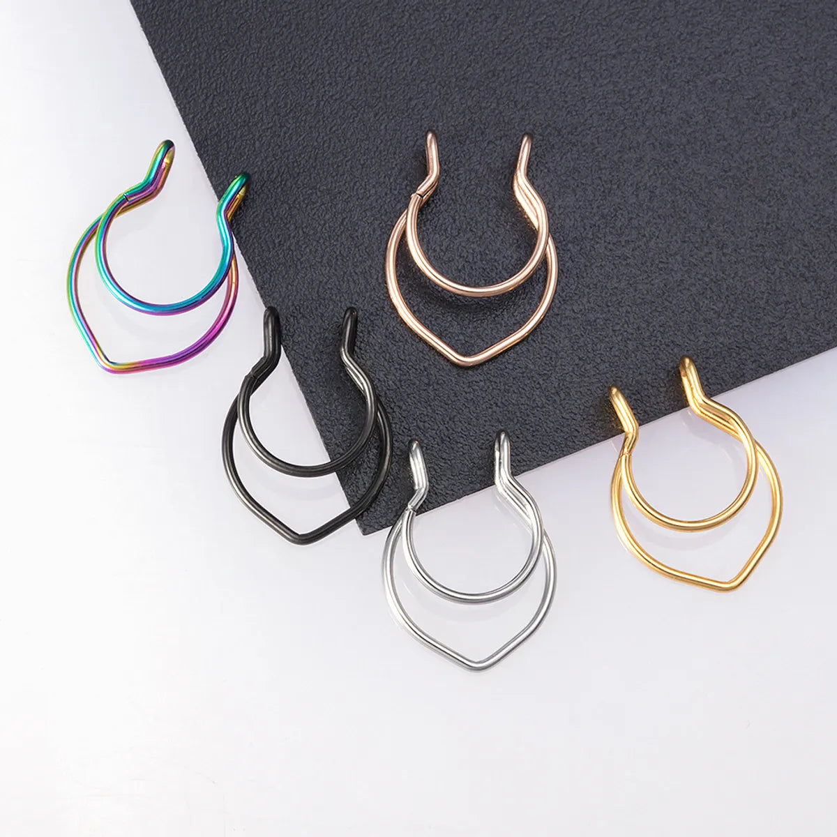 Simple Style Solid Color Stainless Steel Nose Ring 1 Piece