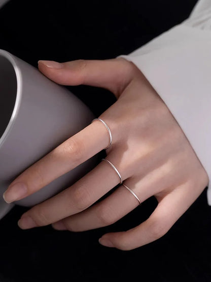 Simple Style Solid Color Stainless Steel Open Rings