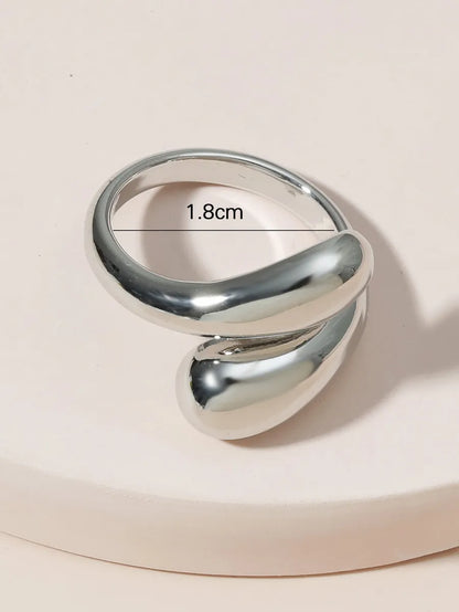 Simple Style Solid Color Stainless Steel Open Rings