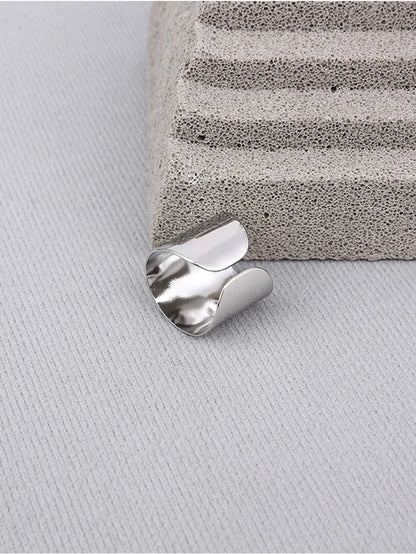 Simple Style Solid Color Stainless Steel Open Rings