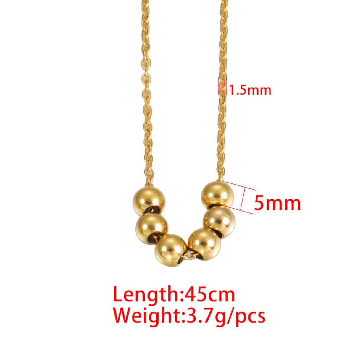 Stainless Steel 18K Gold Plated Simple Style Solid Color None Pendant Necklace