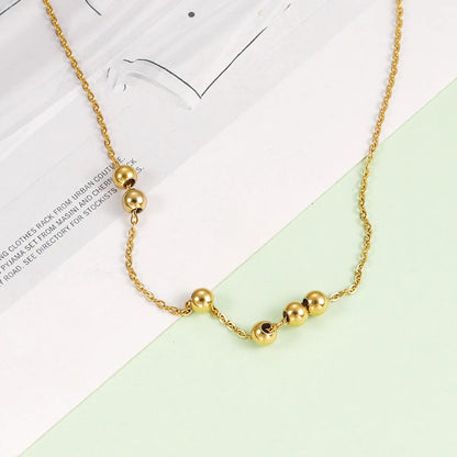 Stainless Steel 18K Gold Plated Simple Style Solid Color None Pendant Necklace