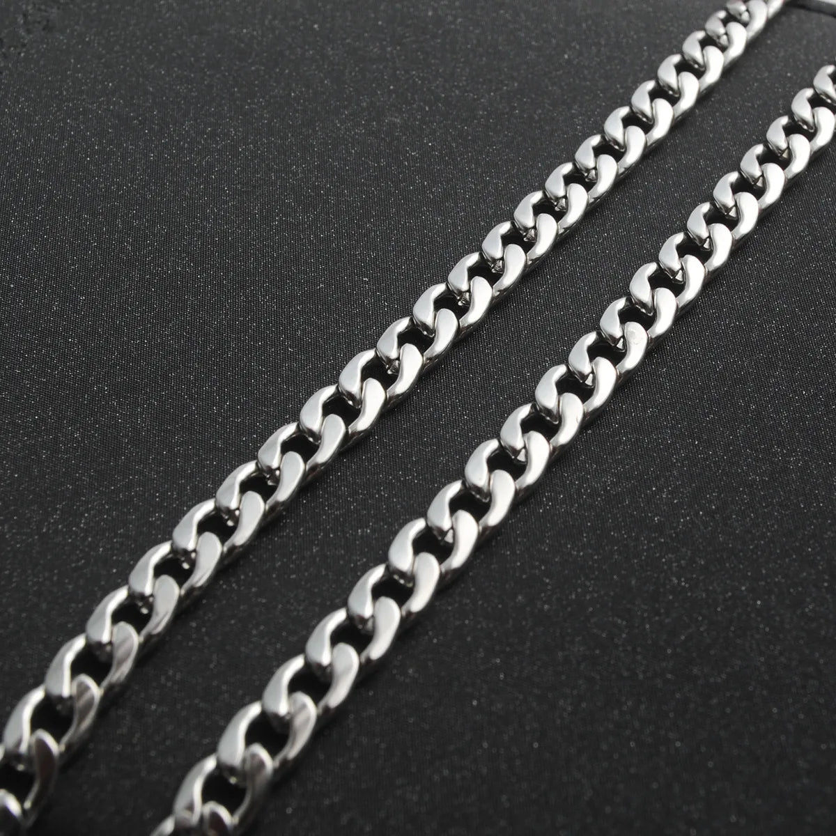 Simple Style Solid Color Stainless Steel Plating Necklace Chain 1 Piece