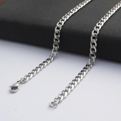 Simple Style Solid Color Stainless Steel Plating Necklace Chain 1 Piece