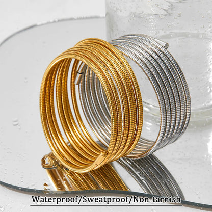 Simple Style Solid Color Stainless Steel Plating 14k Gold Plated White Gold Plated Gold Plated Bangle