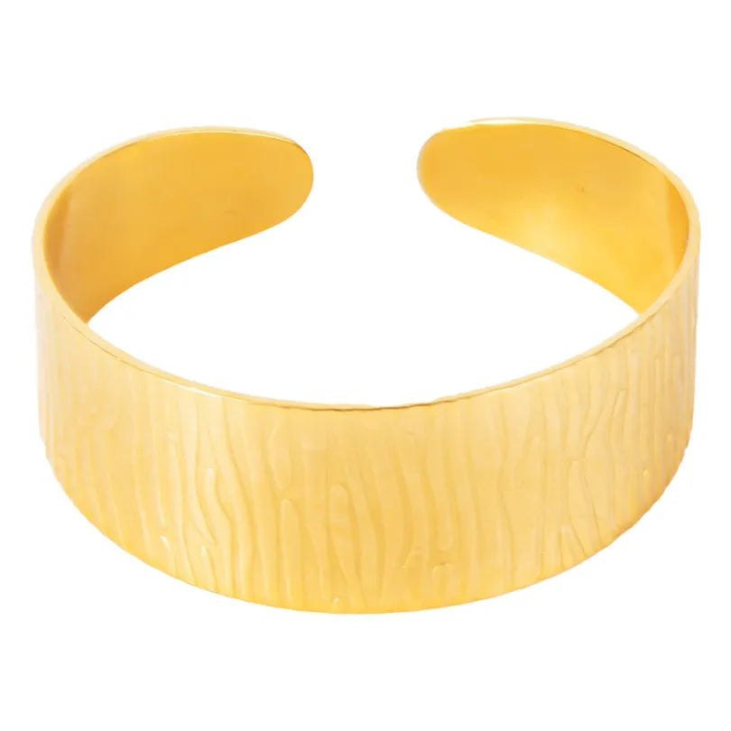 Simple Style Solid Color 304 Stainless Steel 18K Gold Plated Bangle In Bulk