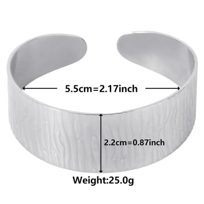 Simple Style Solid Color 304 Stainless Steel 18K Gold Plated Bangle In Bulk