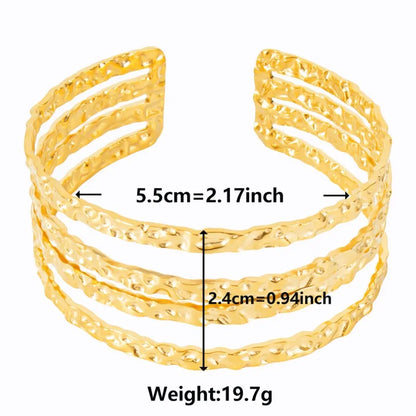 Simple Style Solid Color 304 Stainless Steel 18K Gold Plated Bangle In Bulk