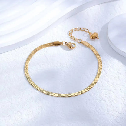 Simple Style Solid Color Stainless Steel Plating 18k Gold Plated Bracelets