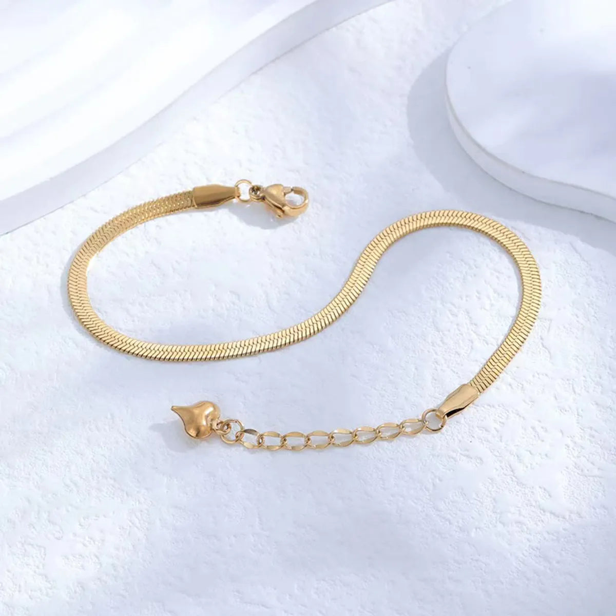 Simple Style Solid Color Stainless Steel Plating 18k Gold Plated Bracelets