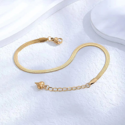 Simple Style Solid Color Stainless Steel Plating 18k Gold Plated Bracelets