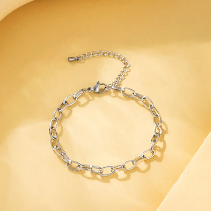 Simple Style Solid Color Stainless Steel Bracelets In Bulk