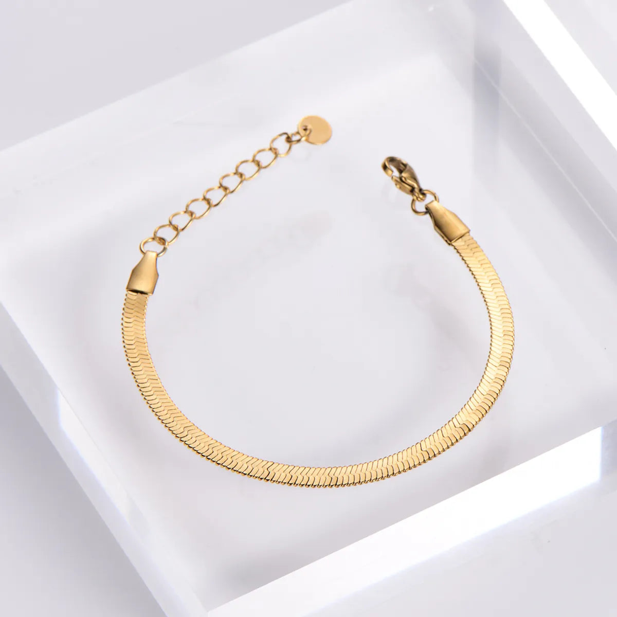 Simple Style Solid Color Stainless Steel Plating 18k Gold Plated Bracelets