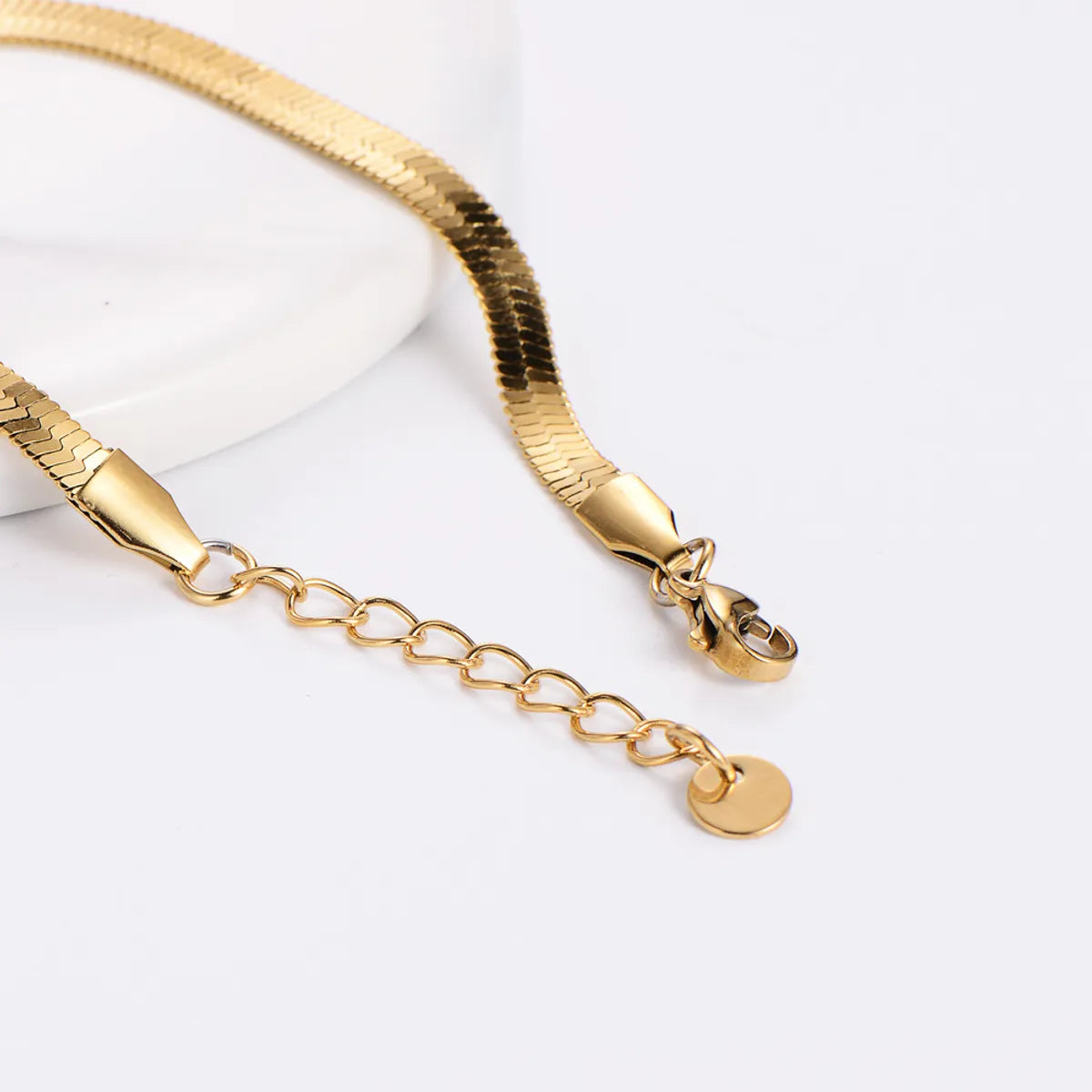 Simple Style Solid Color Stainless Steel Plating 18k Gold Plated Bracelets